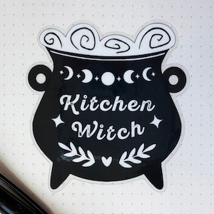 Kitchen Witch Decal, Waterproof, Gloss, witchy, sticker