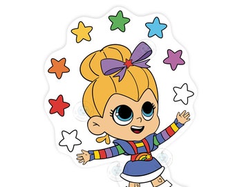 Rainbow Brite Stars, Vinyl Decal, Transparent Backing