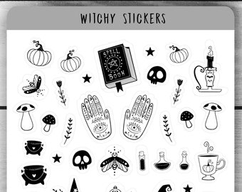 Witchy Stickers, Witchy, Coven, Sabbat, transparent, bullet journal –  thesketchypumpkin