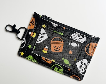 Boo Bucket Keychain ID Zipper Pouch