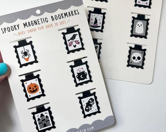 Spooky Stamp Bookmark Magnets