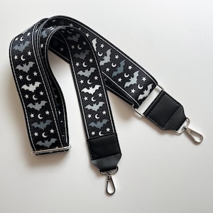 Bat Cross Body Strap, black, purse strap, webbing