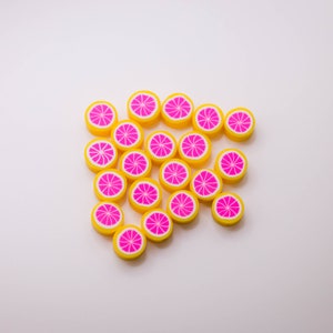 Grapefruit Perlen, Polymer Clay Perlen, Fimo Cane Perlen, Perlen, Obst Schmuck