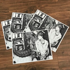 The Pottery Scene From Aliens 11x14&quot; Art Print - India Ink Drawing Gloss Cardstock - Xenomorph Ellen Ripley Mashup Fanart