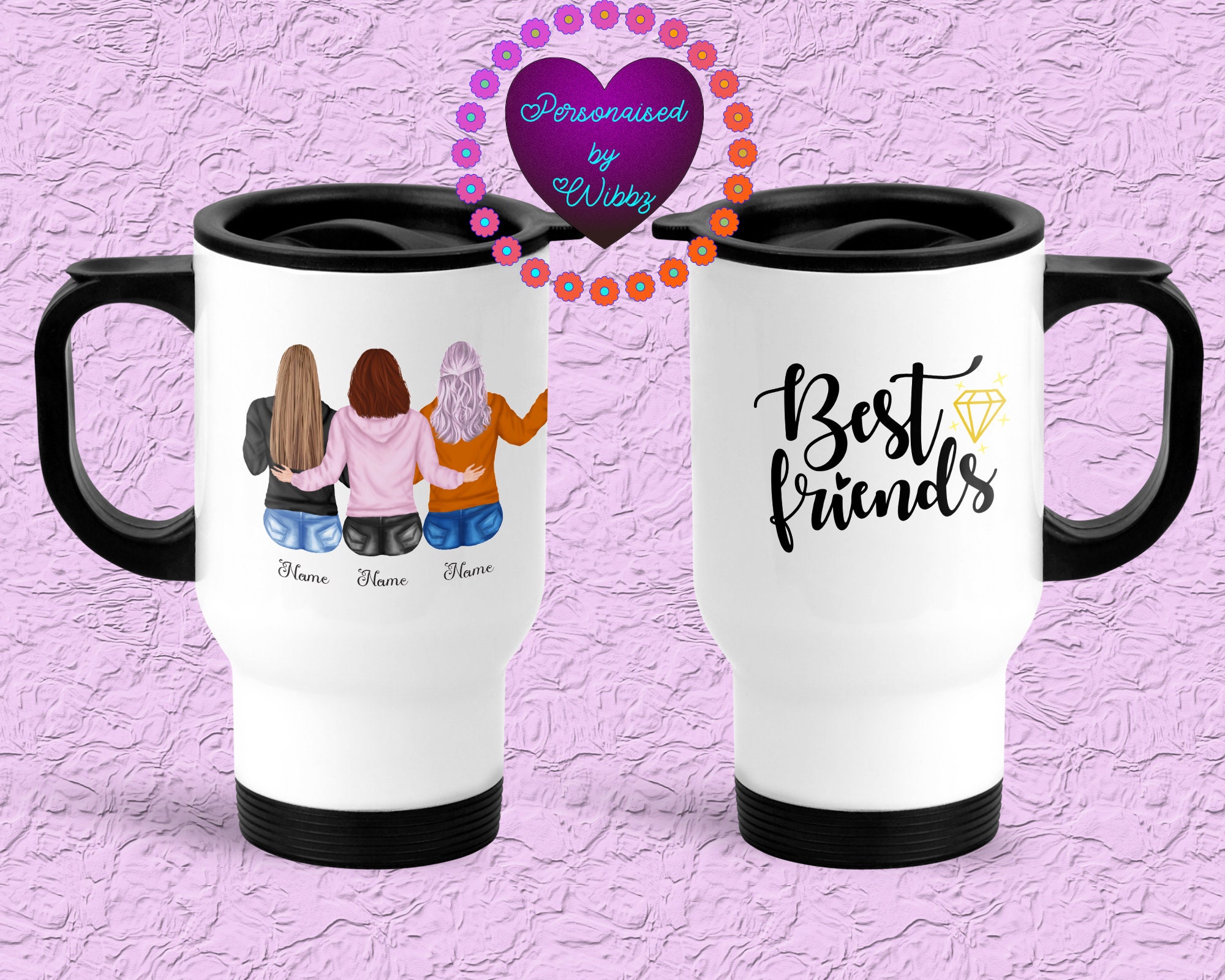 Personalized Best Friends Travel Mug Best Friend Mugs Etsy