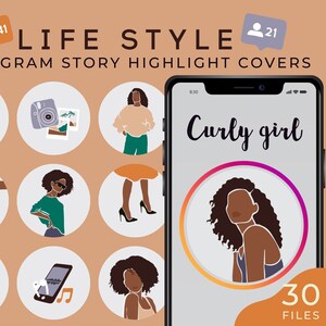30 Lifestyle Instagram highlight covers - Fashion IG highlights - Fashion Instagram icons - Black girl Instagram icons