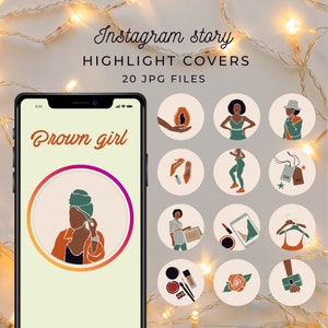 20 Black girl Instagram highlights - Black woman Instagram icons - Lifestyle IG highlights - Fashion Instagram highlight covers