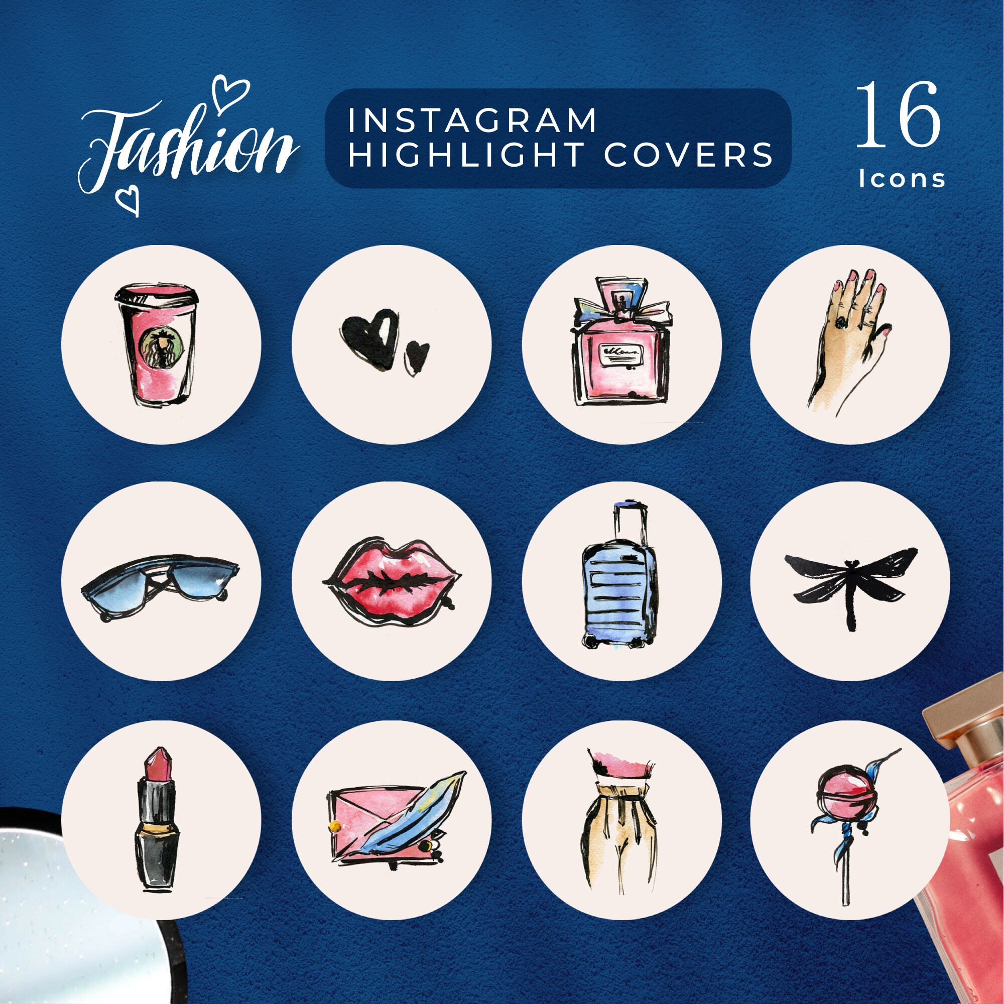 Lifestyle Highlight Covers For Instagram Blogger Covers Girl Etsy