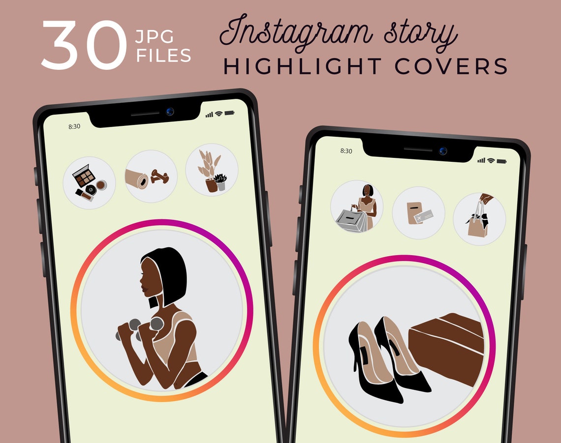 30 Instagram Highlight Covers Black Girl Woman Instagram Etsy