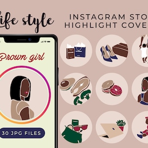 30 black girl IG covers - Instagram highlight covers - Lifestyle IG highlights - Fashion Instagram icons