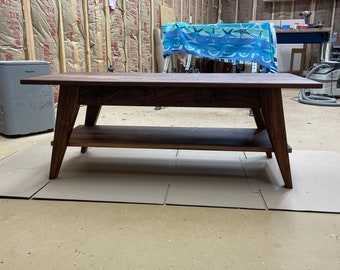 Mid Century Modern Coffee Table | Solid White Oak | Solid Walnut | Solid Cherry | Modern Coffee Table