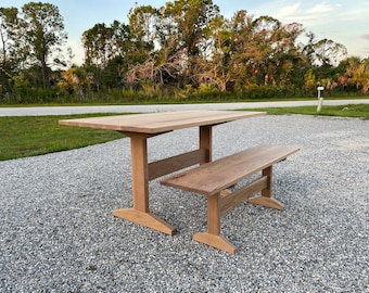 Modern Trestle Table | Trestle Table | Solid White Oak | Solid Walnut | Solid Cherry