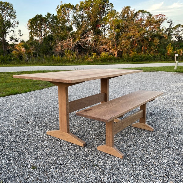 Modern Trestle Table | Trestle Table | Solid White Oak | Solid Walnut | Solid Cherry