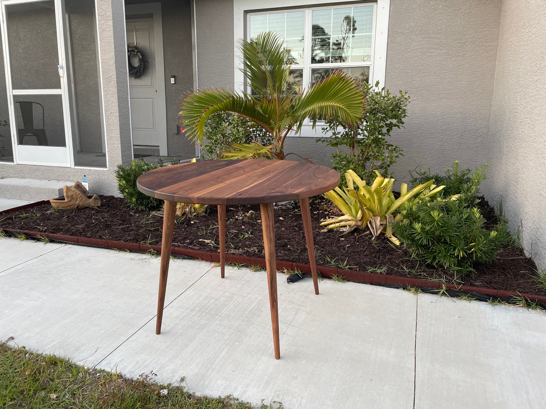 Mid Century Round Dining Table | Kitchen Table | Solid Walnut | Solid ...