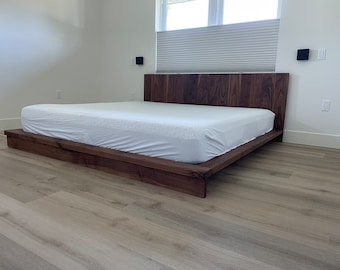 Platform Bed |Low Profile Bed | Modern Bed | Walnut Bed | White Oak Bed | Cherry Bed | Solid Walnut | Solid White Oak | Made to Order