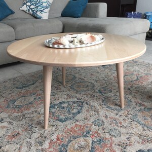 Mid Century Coffee Table | Solid Walnut | Solid White Oak | Hand Turned ...