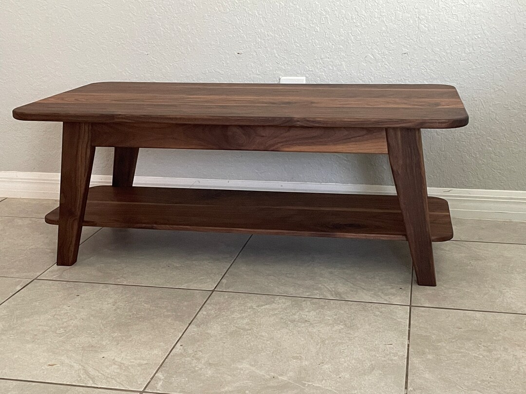 Mid Century Modern Coffee Table Solid White Oak Solid Walnut Solid