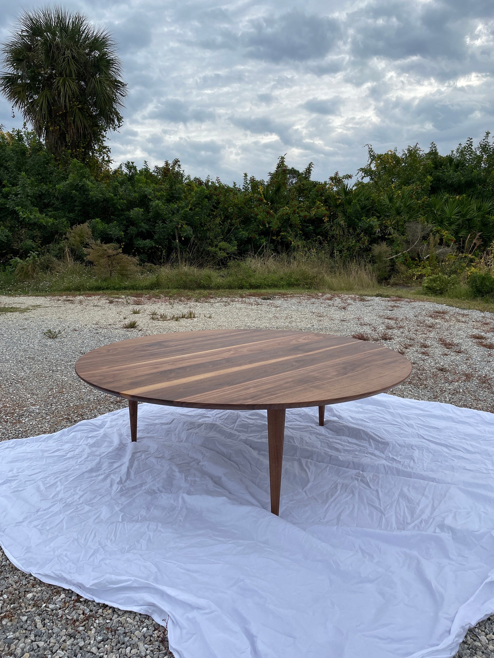 Mid Century Coffee Table | Solid Walnut | Solid White Oak | Hand Turned ...