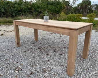 White Oak Table | White Oak Parsons Table | Solid White Oak Modern Parsons | Handmade Custom Furniture