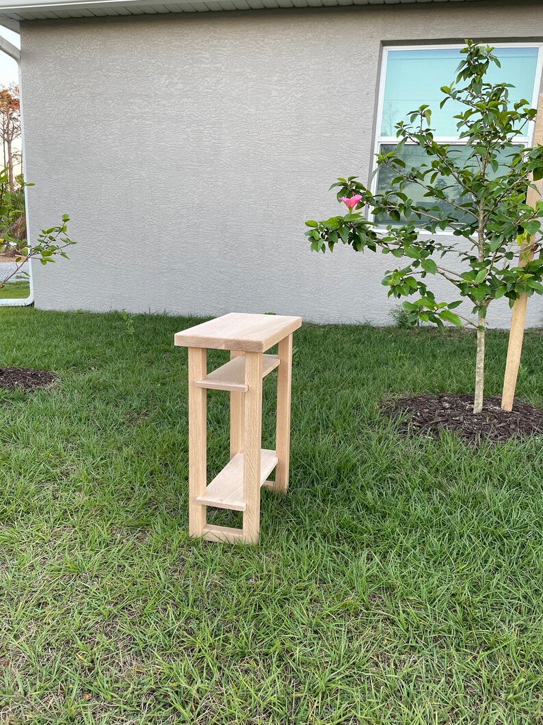 Modern Side Table End Table Narrow Table Solid White Oak Etsy