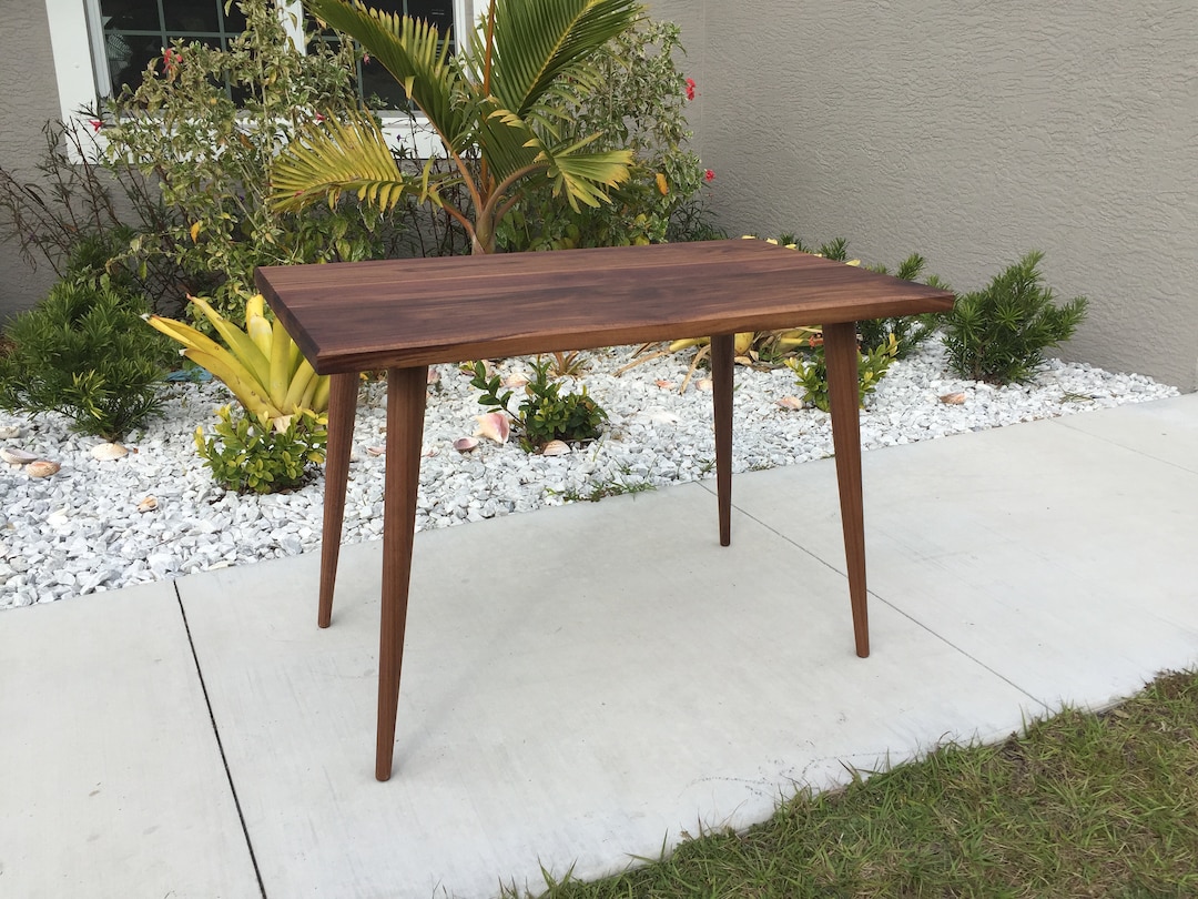 Mid Century Desk | Mid Century Table | MCM | Solid Walnut | Solid White ...