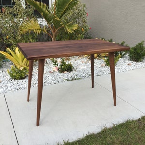 Mid Century Desk | Mid Century Table | MCM | Solid Walnut | Solid White Oak | Ships Free