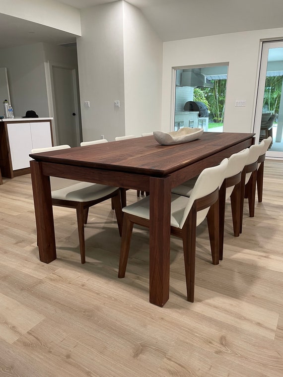 Parsons Table Solid Walnut Table Solid Walnut Parsons Table Handmade Custom Furniture Etsy