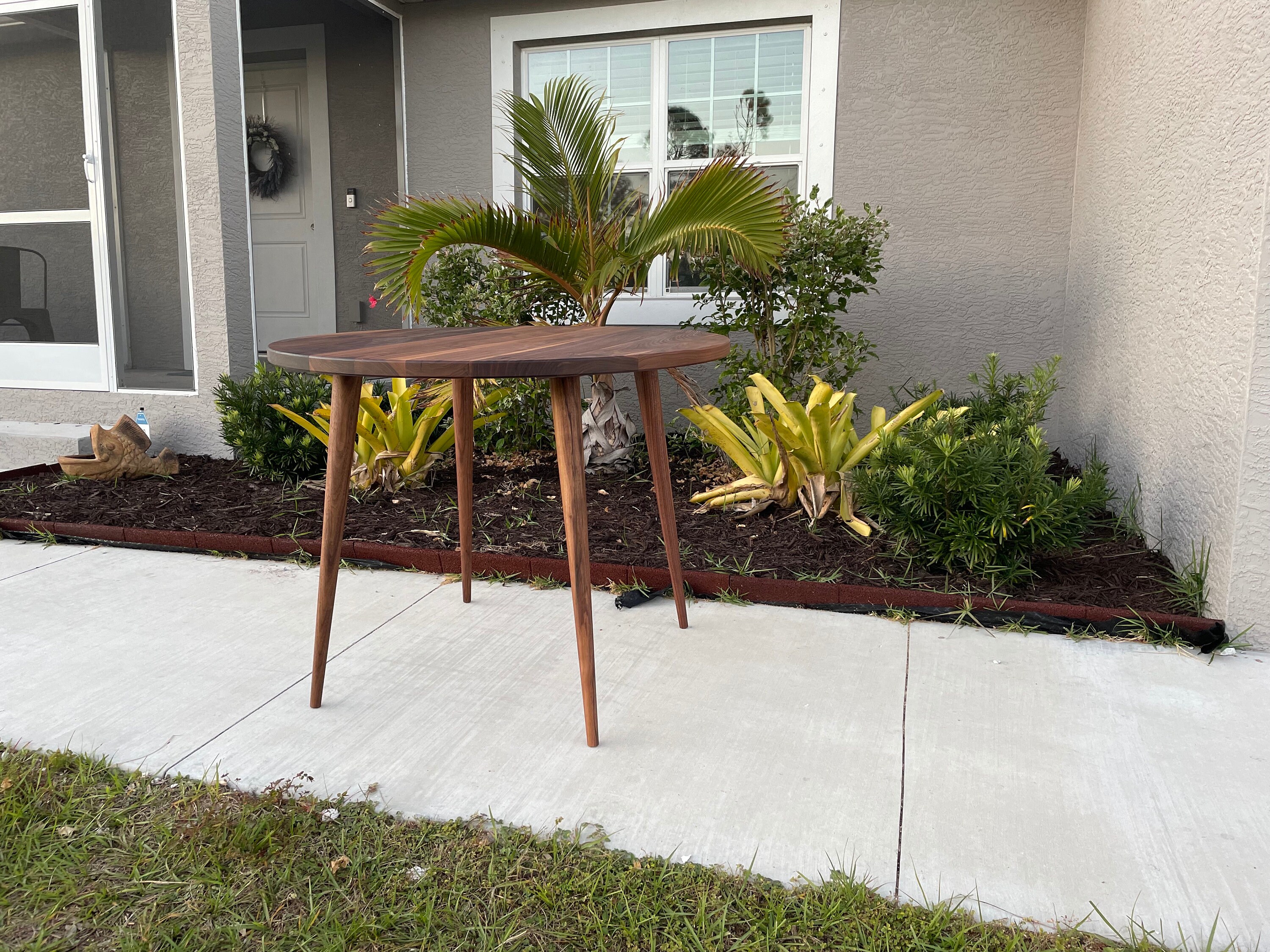 Mid Century Round Dining Table | Kitchen Table | Solid Walnut | Solid ...