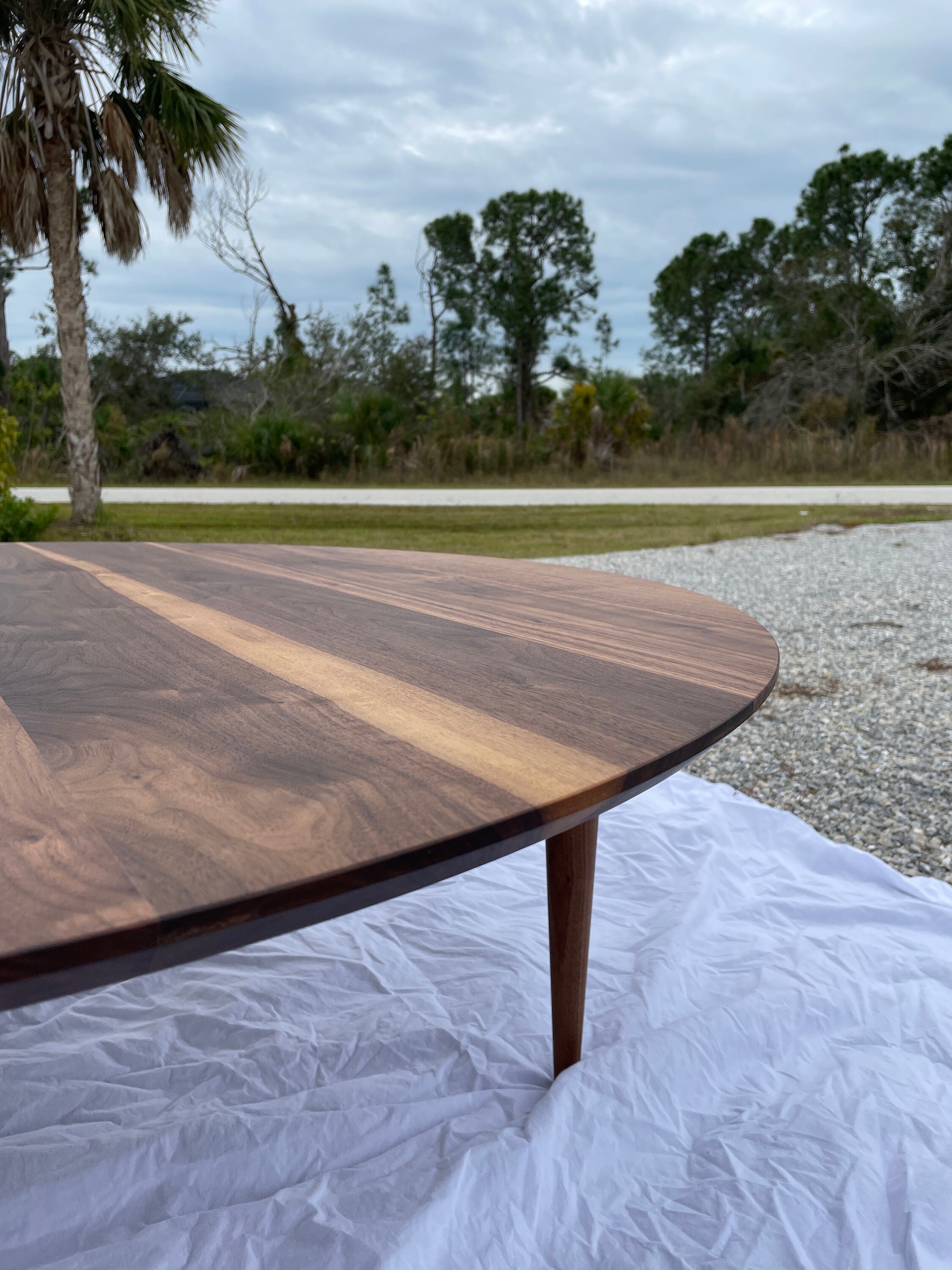 Mid Century Coffee Table | Solid Walnut | Solid White Oak | Hand Turned ...