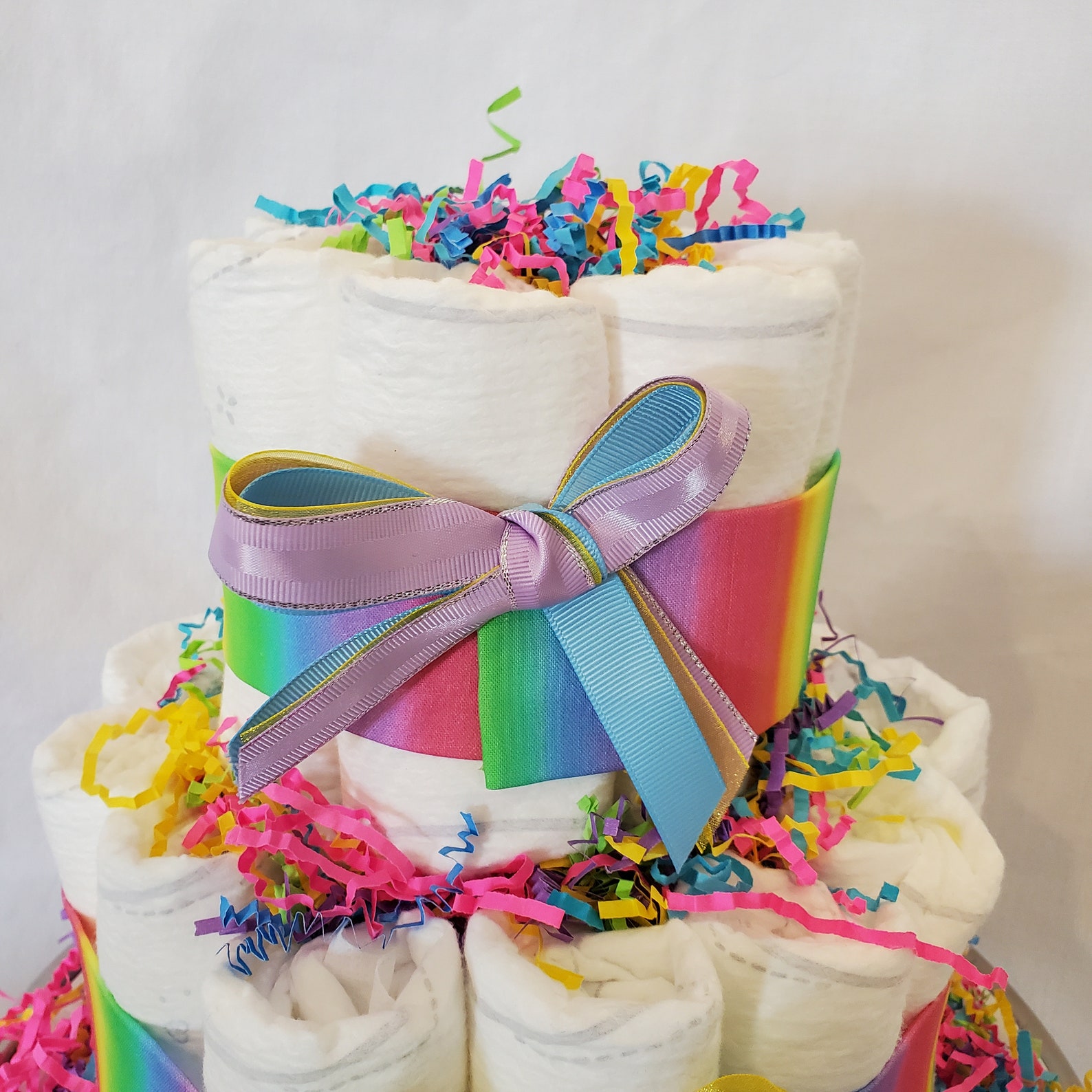 Rainbow Diaper Cake Diaper Cake Centerpiece for Baby shower Etsy