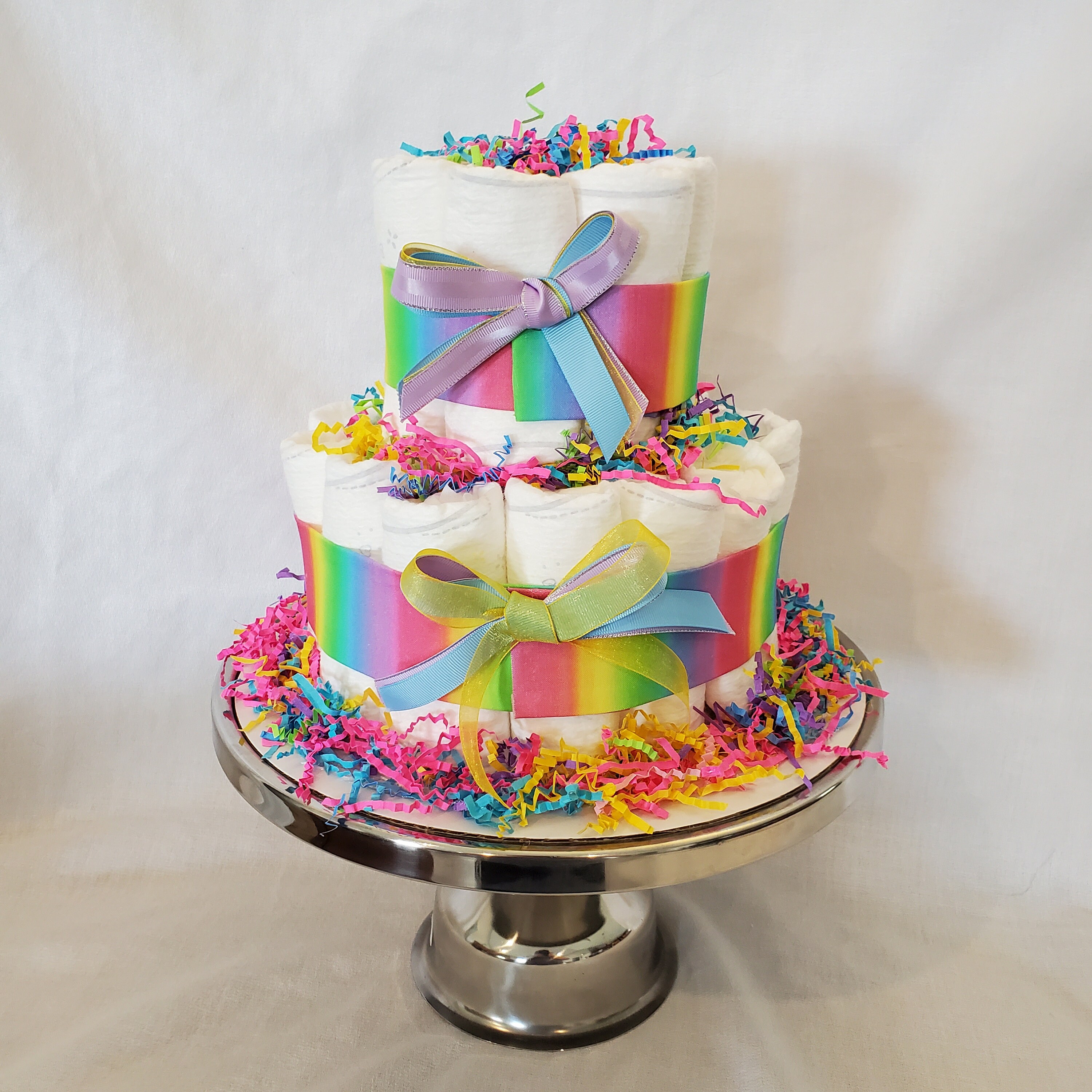 Rainbow Diaper Cake Diaper Cake Centerpiece for Baby shower Etsy
