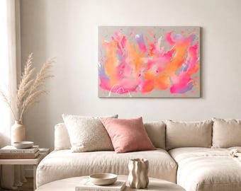 Original Abstract Acrylic Painting | VIVID | 50x70cm | Wall Art | Gradient Art | Hand painted | modern