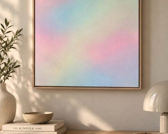 Original acrylic painting on canvas | 40 x 50 cm | Modern abstract art | Painting with quote > optional | Gradient pastel art
