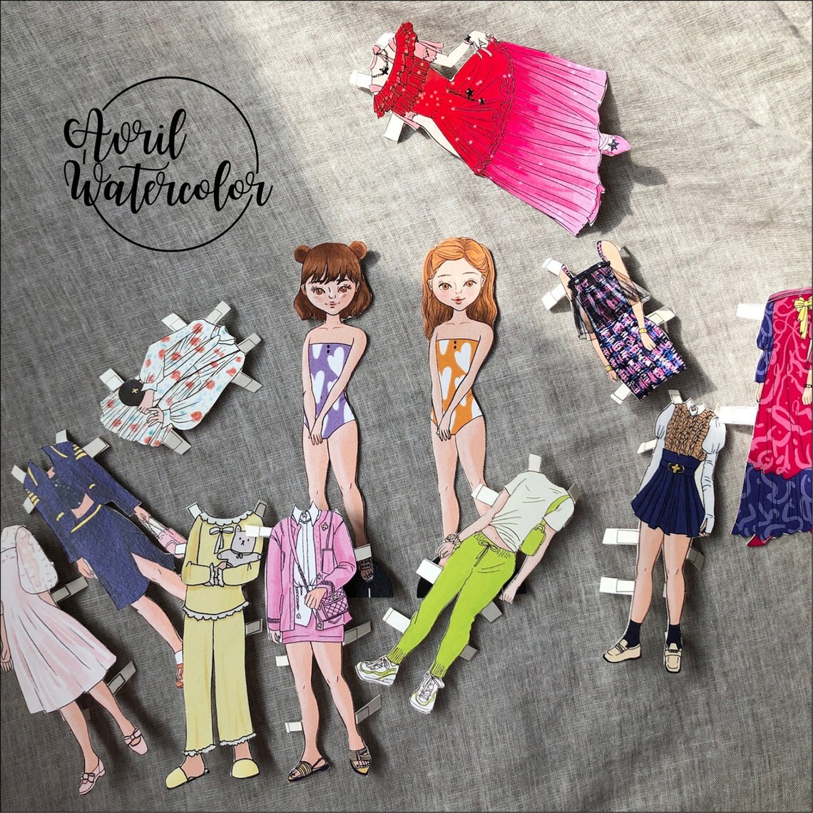 Printable Paper Dolls Digital Download Paper Dolls Paper Etsy