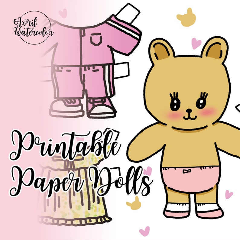 Paper Doll, Printable Paper Dolls, Digital Download Paper Dolls, Paper