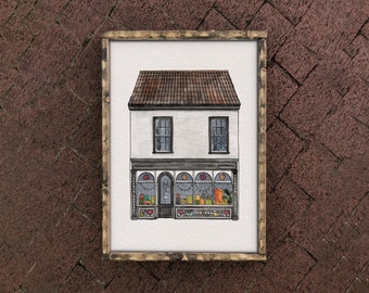 No. 19 Shop and Studio - Norwich A4 Watercolour Print