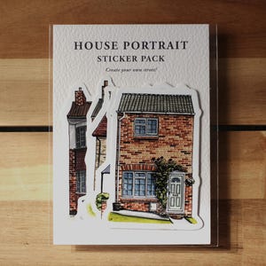 Watercolour House Portrait Sticker Pack Vol. I | Vinyl Adhesive Stickers | unique hand painted | norwich norfolk architecture