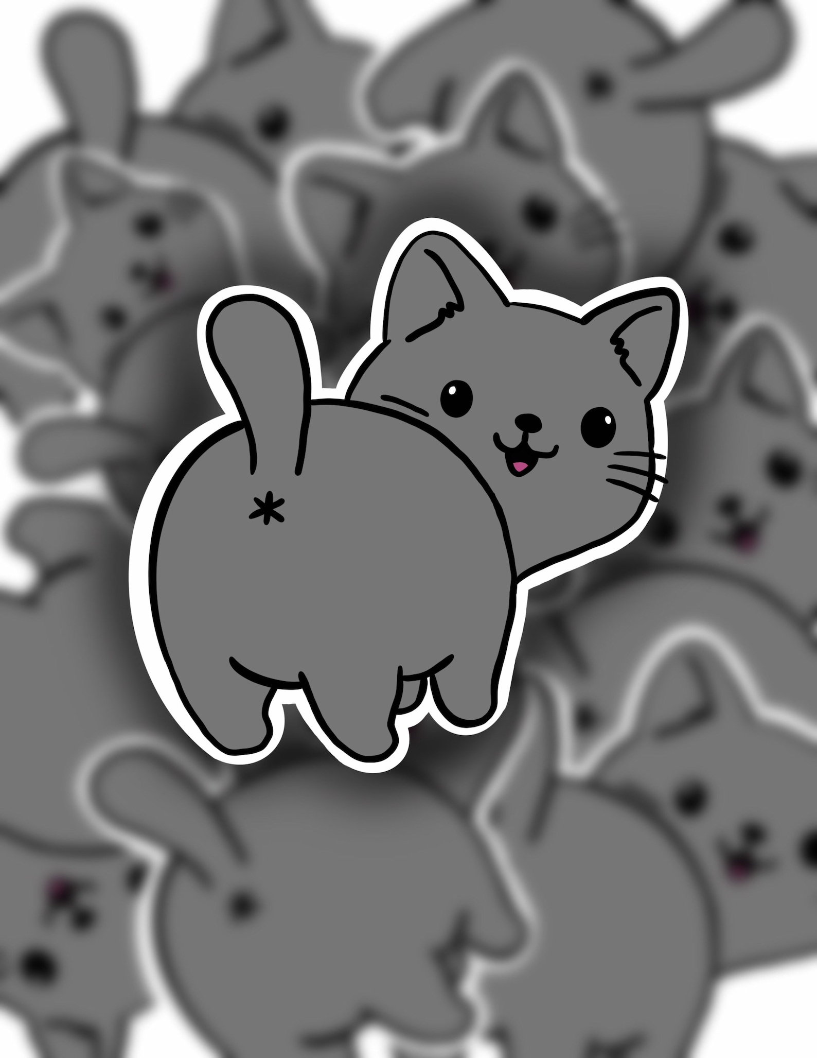 Cat Butt Sticker Cute Kawaii Sticker Kitty Sticker Chibi Etsy Cat Butt Sticker Cute Kawaii Sticker Kitty Sticker Chibi Etsy