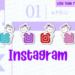 Instagram planner stickers, social media planner stickers, Instagram trackers, social media post reminders