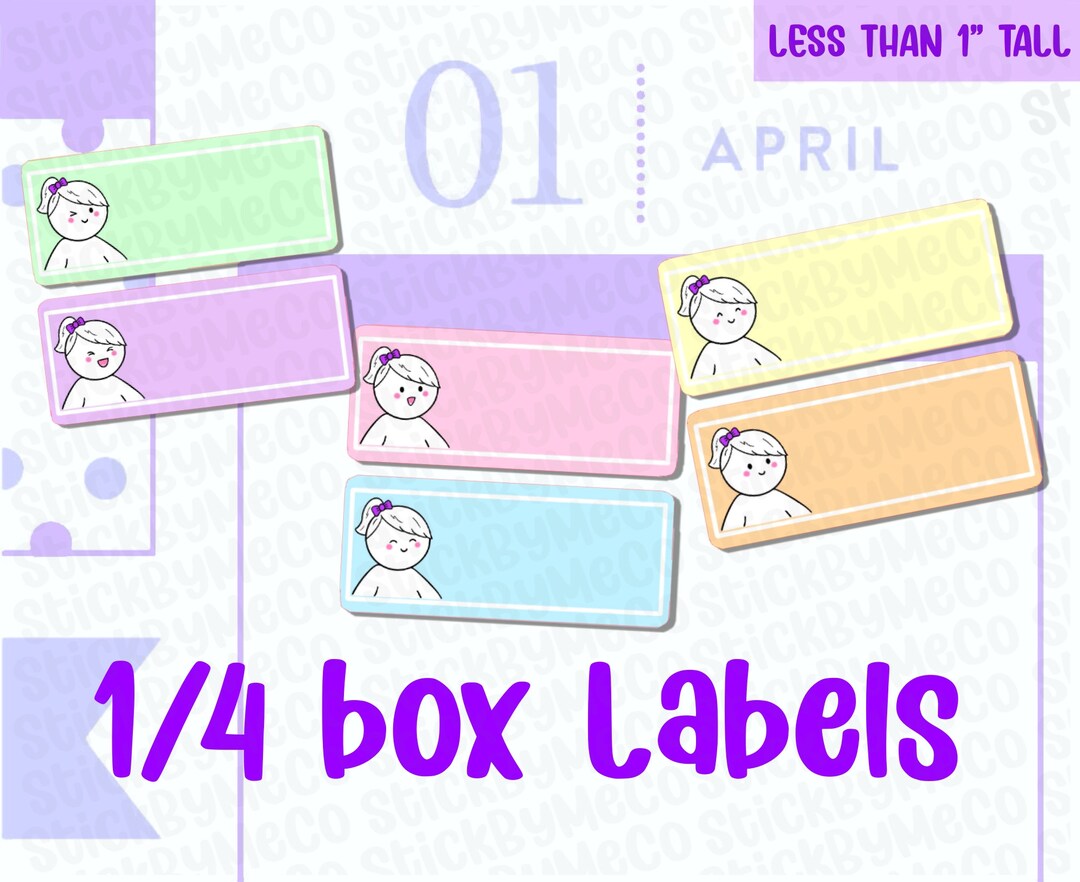 Label Planner Stickers, Quarter Box Planner Stickers, Erin Condren ...