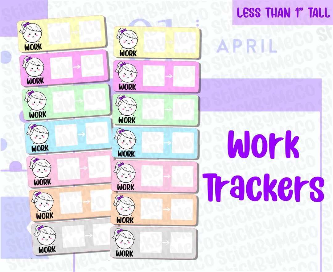 Work Shift Sticker Work Tracker Planner Stickers, Shift Planner Stickers, Tracker Stickers ...