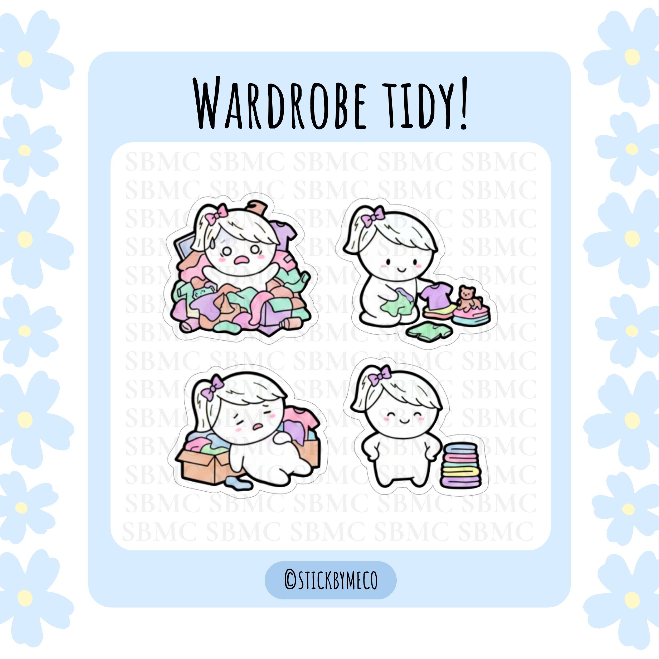 Tidy Sticker Wardrobe Tidy Planner Stickers, Declutter, Planner Journal Scrapbook ...