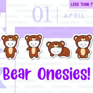 Bear planner stickers, Bear once stickers, Cute planner stickers, animal stickers,