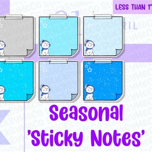Pegatinas adhesivas del planificador de notas, Pegatinas de notas, Pegatinas del planificador de temporada, Pegatinas de invierno, Pegatinas del planificador de invierno, Pegatinas del planificador funcional