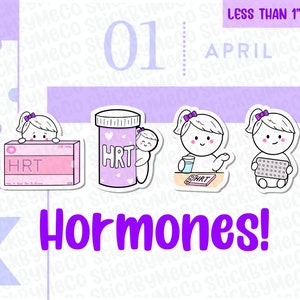 HST planner stickers, Hormoonstickers, Hormoonvervanging, Herinneringsstickers, Medicatiestickers, H.R.T