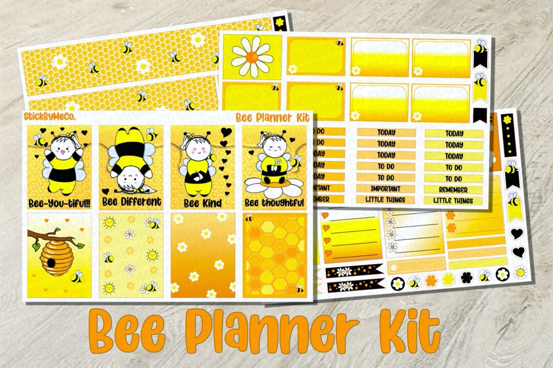 Bee Planner Kit, Planner Weekly Kit, Spring Summer Planner Kit, Bee ...