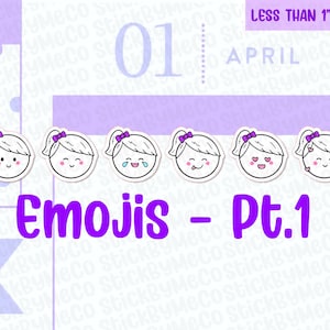 Emoji Planner Stickers Partie 1, Autocollants De planificateur d’émotions, Autocollants Emoti, Autocollants Emoji mignons, Autocollants de planificateur