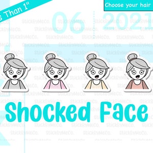 Stickers agenda choqué, Stickers surprise, Sticker Emoti, Stickers personnages, Stickers personnalisés, Visage choqué, Quoi ?