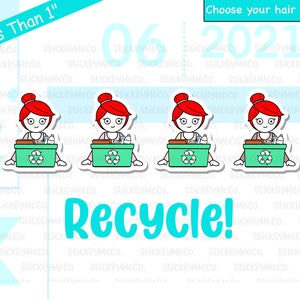 Recycling Planner Stickers, Herinneringsstickers, Gepersonaliseerde stickers, Bin day, Karakterstickers, Planner Stickers, Kalenderstickers