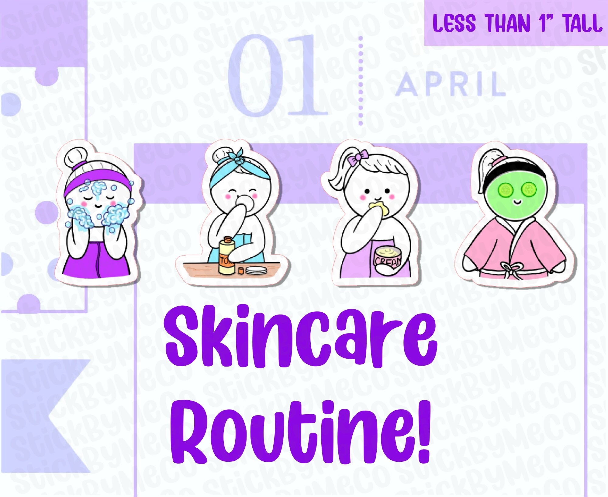 Self care stickers Facial stickers Skincare routine stickers Pamper ...